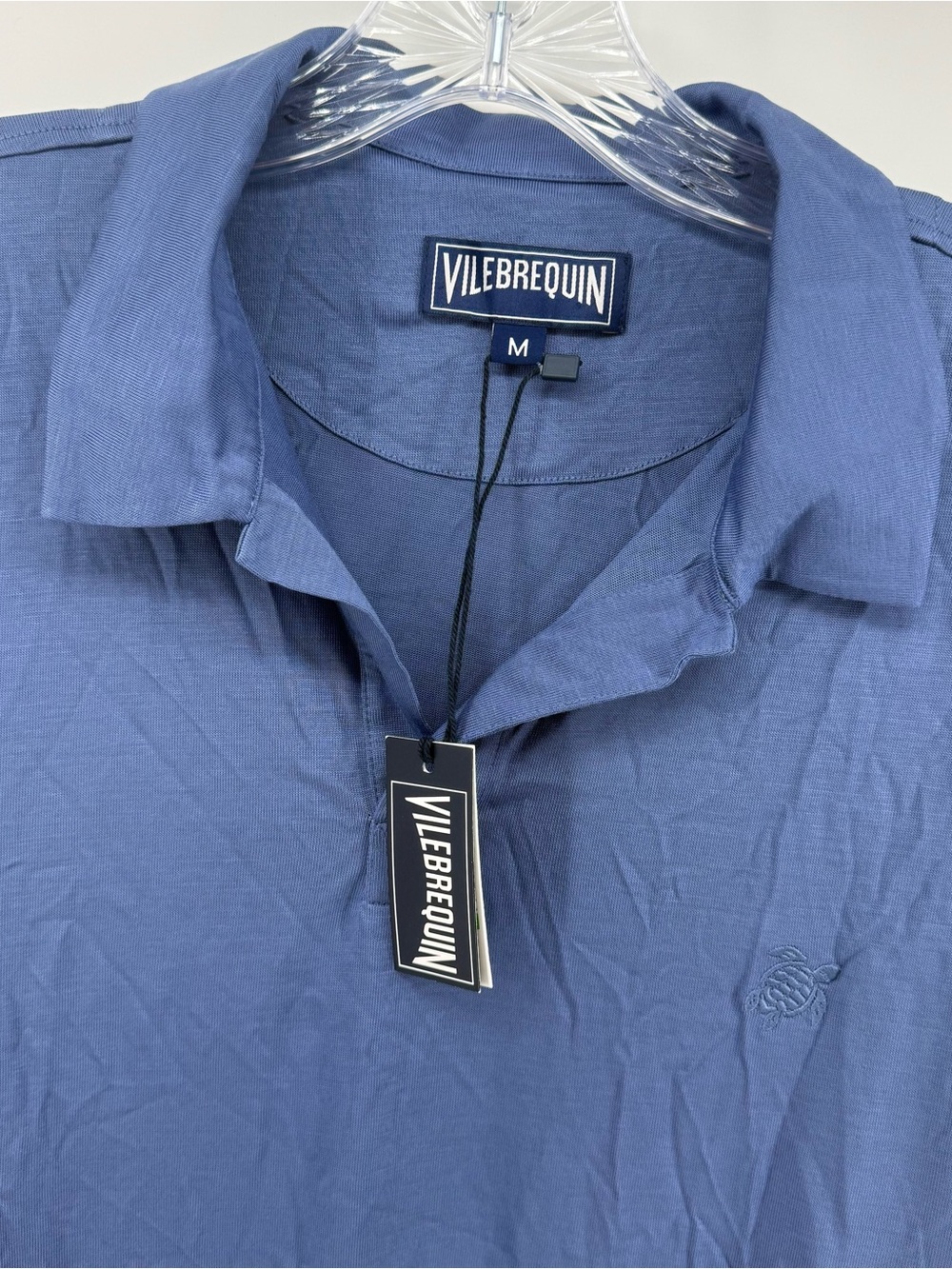 VILEBREQUIN Polo Shirt Men's Medium Tencel Blue Luxury Resort Quiet Luxury